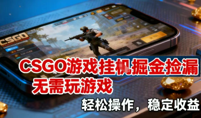 CSGO游戏挂G掘金捡漏，不需要玩游戏，操作简单，收益稳定【揭秘】-互知网