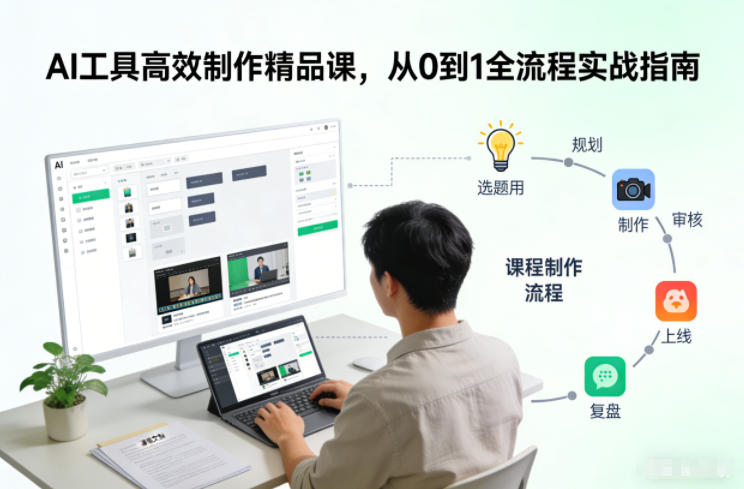 AI工具高效制作精品课，从0到1全流程实战指南-互知网