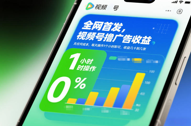 全网首发，视频号撸广告收益，无任何成本，每天操作1个小时即可，收益几十到几张-互知网