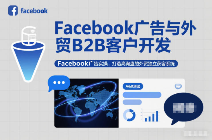Facebook广告与外贸B2B客户开发，Facebook广告实操，打造高询盘的外贸独立获客系统-互知网