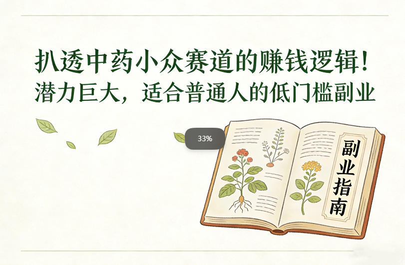 扒透中药小众赛道的賺米逻辑，潜力巨大，适合普通人的低门槛副业-互知网